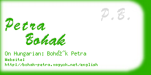 petra bohak business card